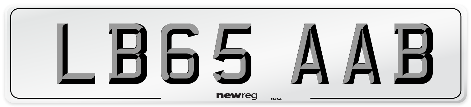 LB65 AAB Number Plate from New Reg